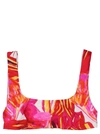 Louisa Ballou One-shoulder Cropped Bikini Top With Tropical Print