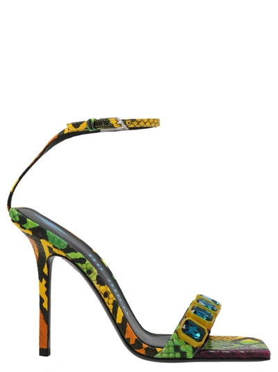 Attico Sienna Sandals In Python Printed Leather In Multicolor