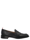 Thom Browne Black Slip-on Loafers With Loop Detail