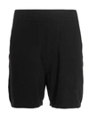 Laneus 'sponge Towel' Bermuda Shorts. In Black