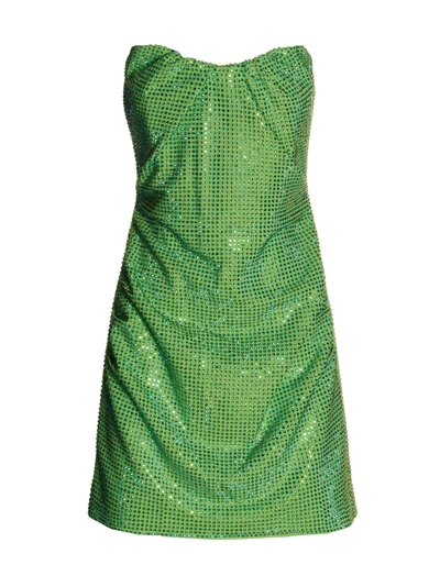 Roland Mouret 'strapless Diamante' Short Dress In Green