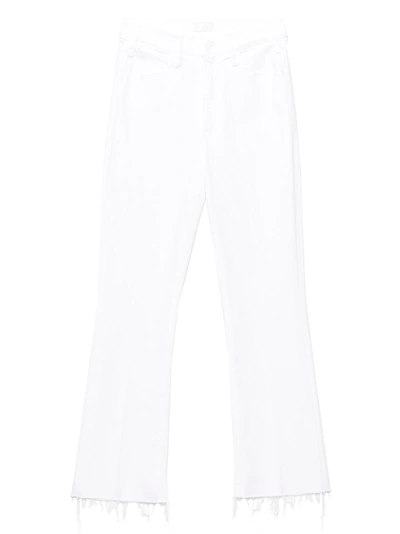 MOTHER THE HUSTLER ANKLE FRAY JEANS WHITE