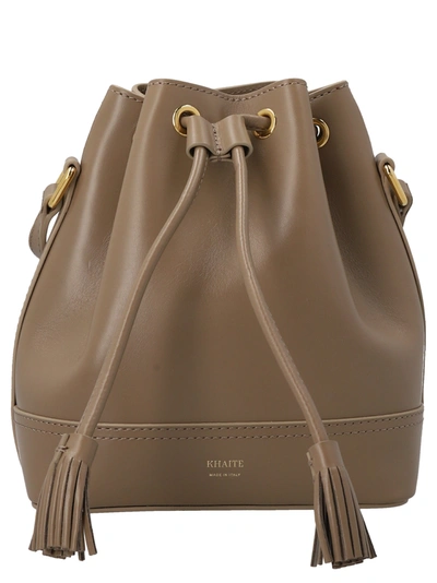 Khaite Cecilia Small Leather Bucket Bag In Neutrals