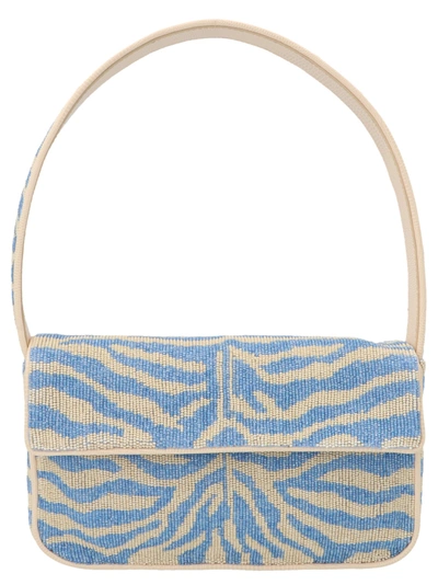 Staud Tommy Zebra Beaded Shoulder Bag In Multicolour