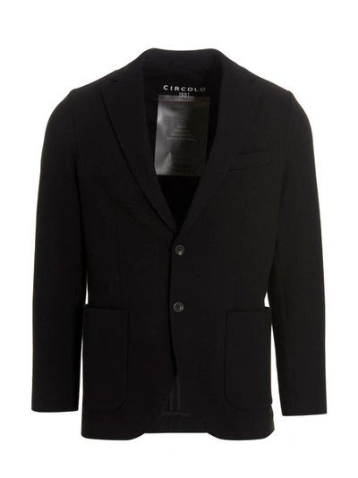 Circolo 1901 Single-breasted Jersey Blazer In Black