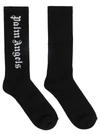 Palm Angels Black Gothic Logo Socks