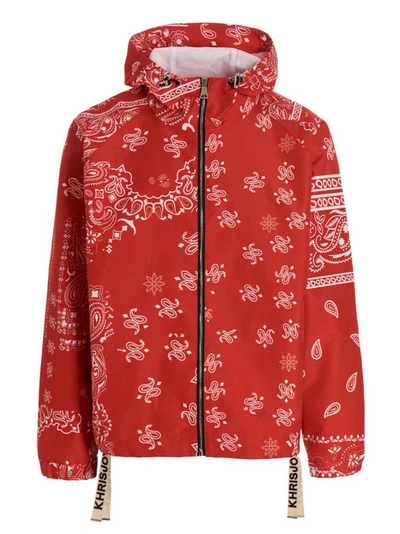 Khrisjoy Paisley-embroidery Hooded Jacket In Red