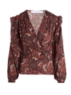 Iro Center-twist Paisley Silk Blouson Top