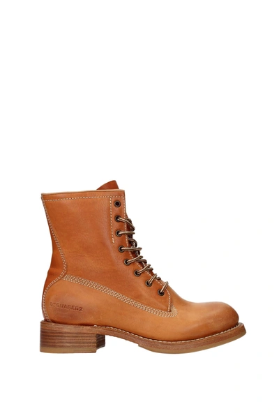 Dsquared2 Ankle Boot Leather Brown Burnt