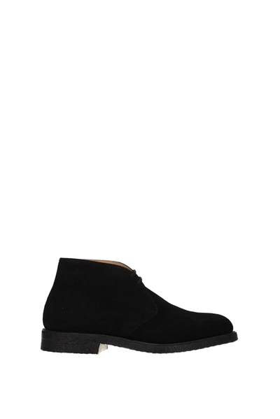 Church's Ankle Boot Ryder 81 Suede Black In Marrone