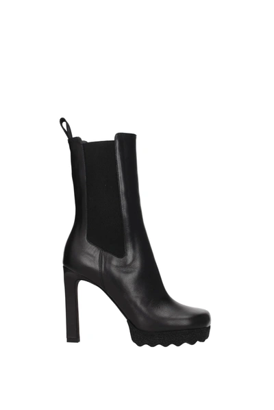 Off-white Ankle Boots Chelsea Leather Black