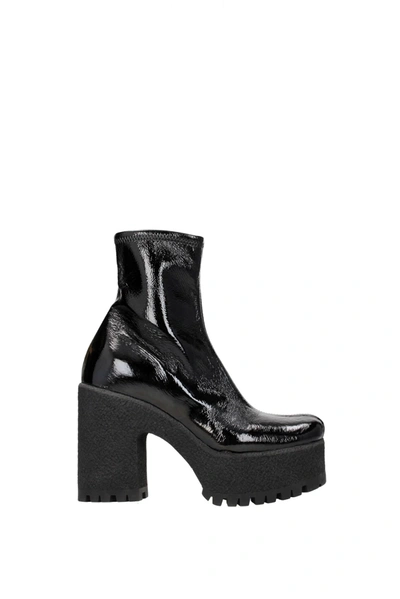 Miu Miu Ankle Boots Patent Leather Black