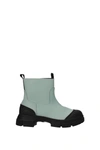 GANNI ANKLE BOOTS RUBBER GREEN WATER