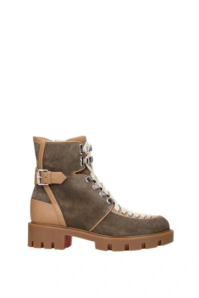 Christian Louboutin Ankle Boots Suede Gray