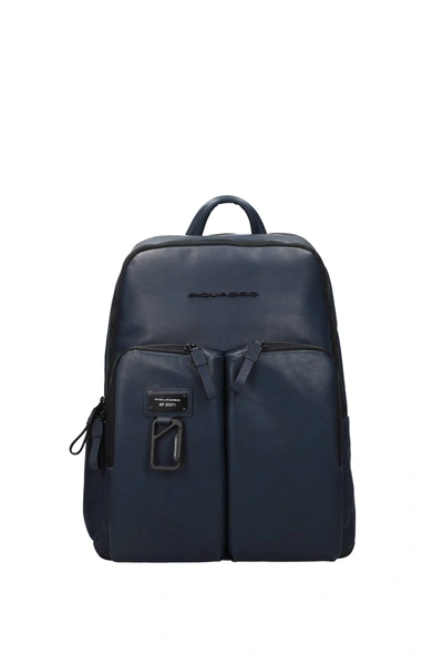 Piquadro Backpack And Bumbags Leather Blue Blue Navy