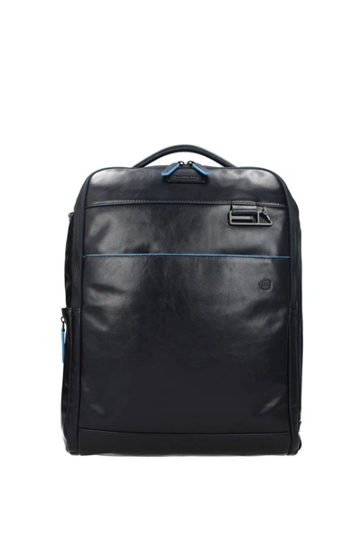 Piquadro Backpack And Bumbags Leather Blue Dark Blue