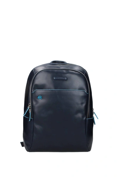 Piquadro Backpack And Bumbags Leather Blue Midnight Blue