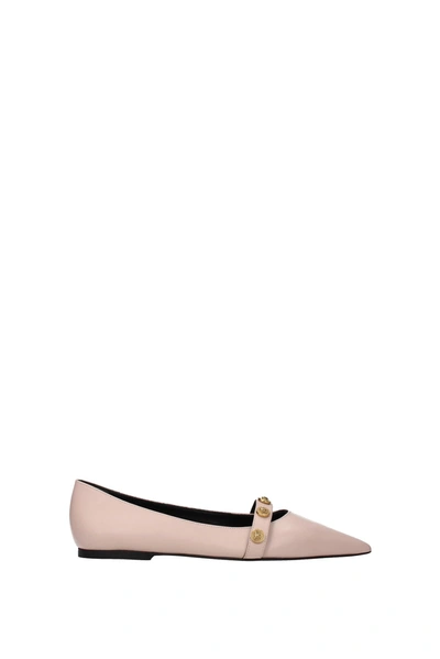 Versace Ballet Flats Leather Pink Powder Pink