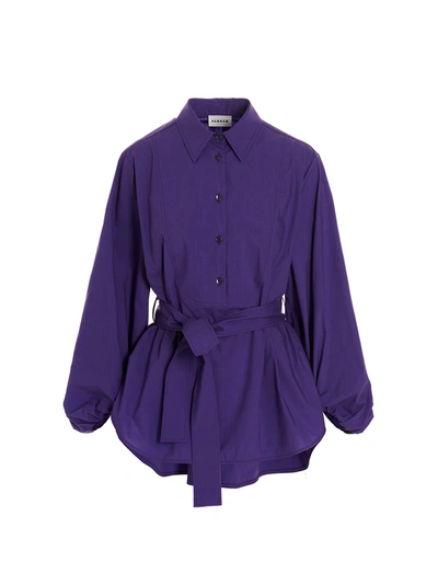P.a.r.o.s.h Belted Shirt In Purple
