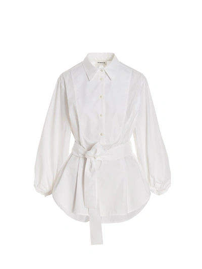 P.a.r.o.s.h Belted Shirt In White
