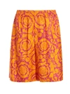 Versace Barocco Silhouette-print Silk Shorts