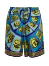 Versace Mask Print Silk Twill Shorts