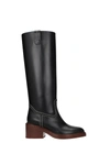 Chloé Black Mallo 50 Knee-high Leather Boots