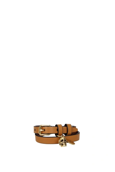 Alexander Mcqueen Bracelets Leather Brown Leather