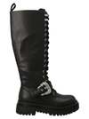 VERSACE JEANS COUTURE BUCKLE DETAIL HIGH BOOTS