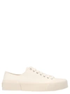 Jil Sander White Lace-up Low Top Sneakers In Canvas Man In Multi