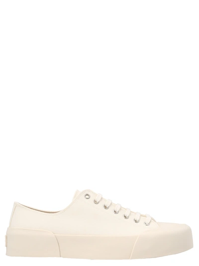 Jil Sander Canvas Trainers In Porcelain