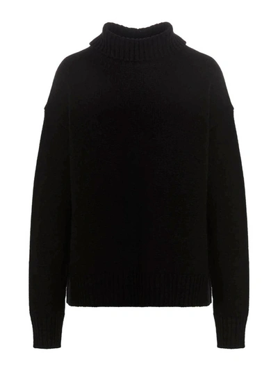 JIL SANDER CASHMERE BLEND SWEATER SWEATER, CARDIGANS BLACK