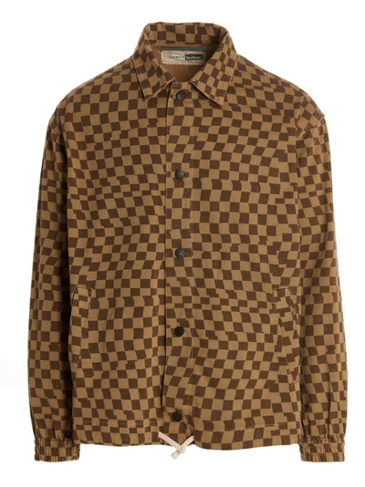 INCOTEX RED X FACETASM CHECK PRINT OVERSHIRT SHIRT AND BLOUSE BROWN