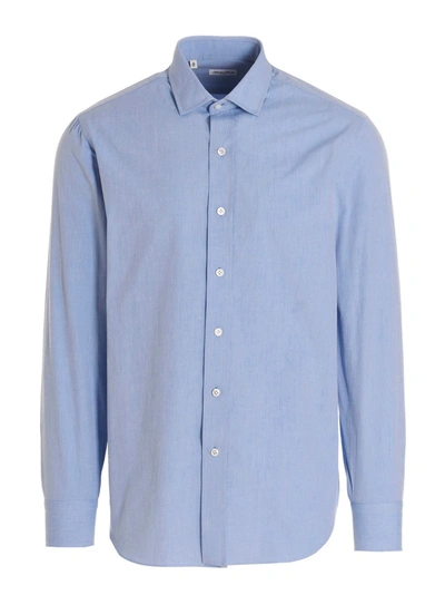 Salvatore Piccolo Rounded Collar Shirt In Light Blue