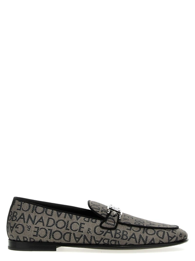 Dolce & Gabbana Coated Logo Loafers In Multicolor