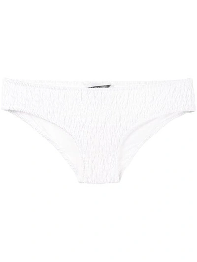 Prism Patnem Shirred Bikini Bottoms In White