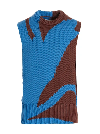 Jil Sander Colourblock Waistcoat In Multicolor