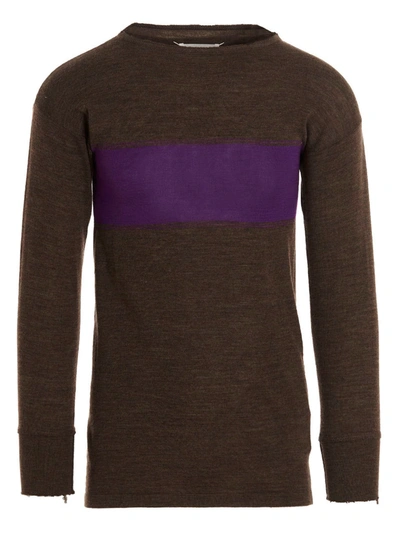 Maison Margiela Contrast Detail Sweater In Multicolour