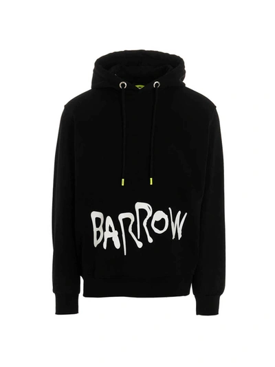 Barrow Logo Cotton Hoodie In Black