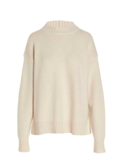 Jil Sander Crewneck Sweater In White