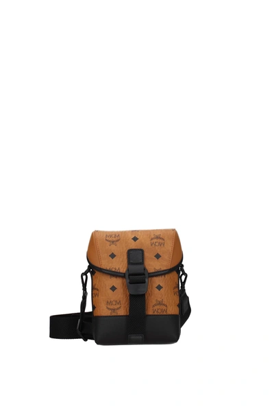 Mcm Shoulder Bags Men Leather Brown In Cognac