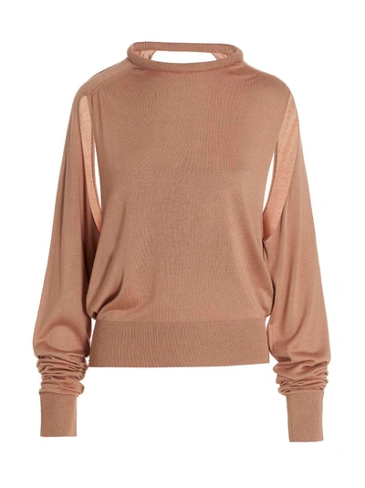 Ramael Cut Out Insert Top Sweater In Color Carne Y Neutral