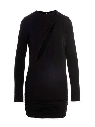 Versace Jersey Cutout Mini Dress In Black