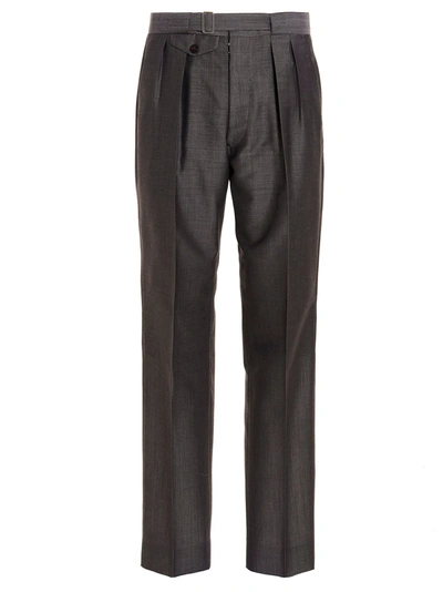 Maison Margiela Double Front Pleat Trousers In Grey