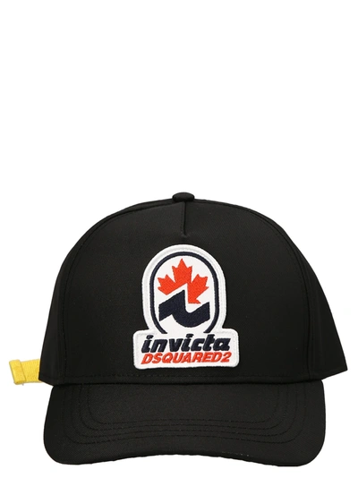 Dsquared2 Invicta Logo Patched Baseball Cap In Black