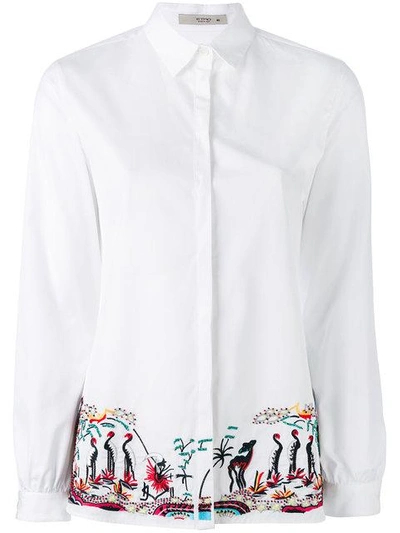 Etro Embroidered-hem Cotton Blouse, White