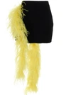 Attico Stretchy Mini-skirt With Feathers Application