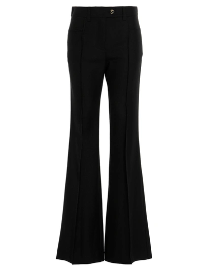 Giuseppe Di Morabito Black Wool Pleated Flared Trousers In Negro