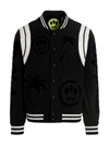 BARROW FLOCKED PRINT AND EMBROIDERY BOMBER JACKET