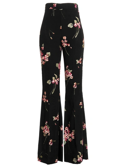 Twinset Floral Pants In Black